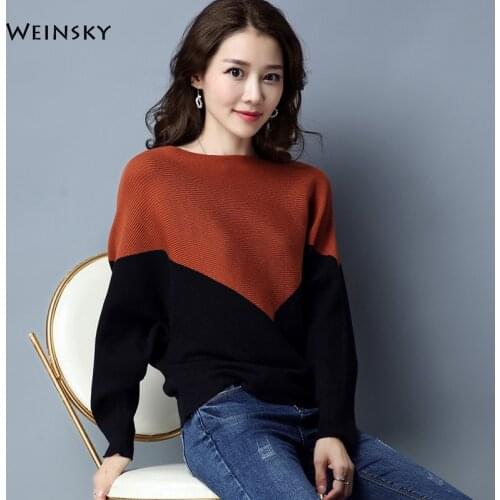 Casual Style Women Solid Thin Knitted Sweater And Pullovers Batwing Sleeve Ladies Fashion Tops Female Autumn And Winter 2019