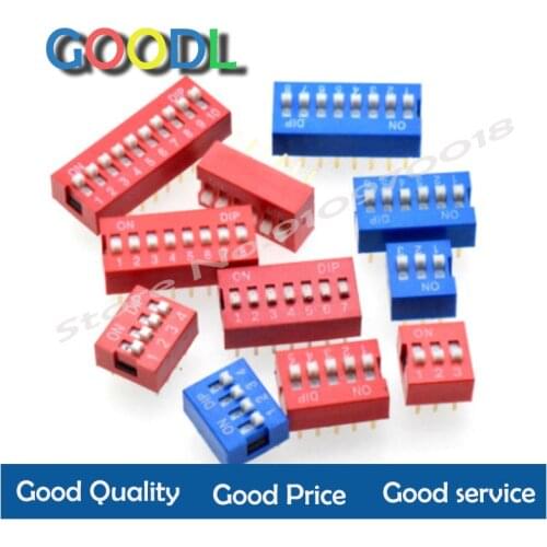 Interruptor de alternância azul do passo para o pwb 8pin 6pin 10 pces tipo corrediça módulo de interruptor 1 12 12 bit 2.54mm po