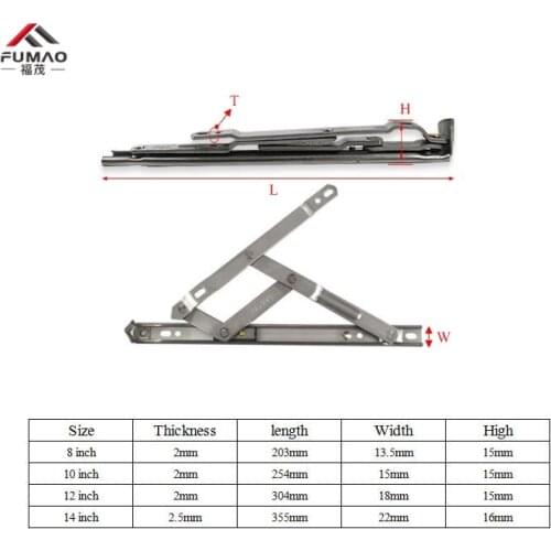 FUMAO Adjustable 12 Inch Wind Brace Stainless Steel Window Casement stay Window Limiter Window Strut
