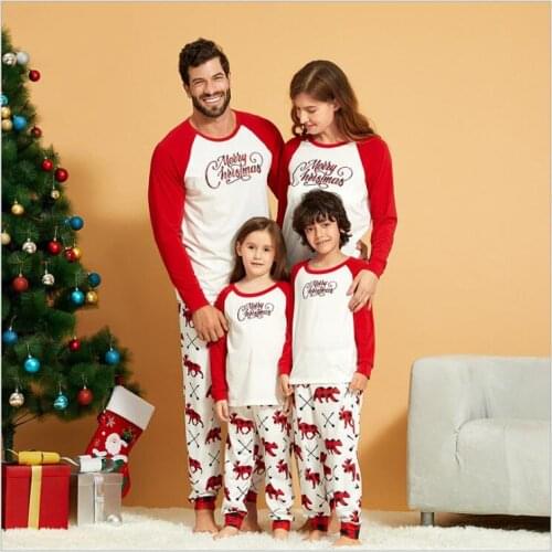 Christmas Family Maching Pajamas Set Xmas Adult Kids Pyjamas Nightwear Baby Romper Merry Christmas Family Matching Outfits