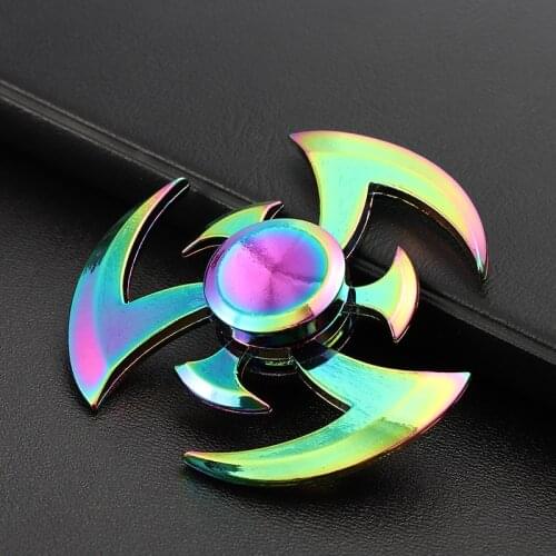 Fidget Hand Spinner Zinc Alloy Rainbow Metal Spiner Anti-Anxiety Toy for Spinners Focus Relieves Stress Adhd Finger Spinner E