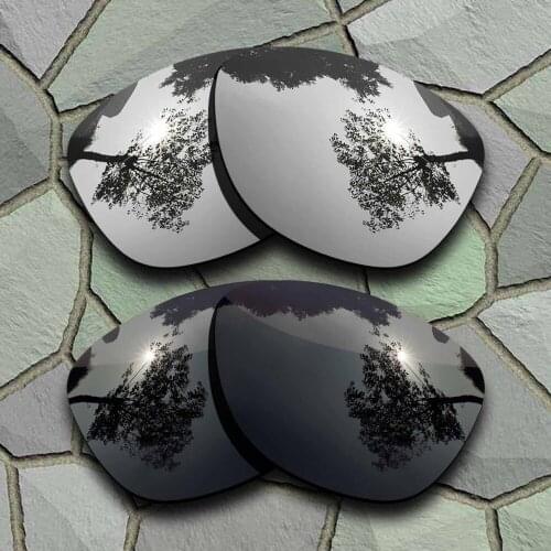 Grey Black&Chrome Sunglasses Polarized Replacement Lenses for Oakley Frogskins
