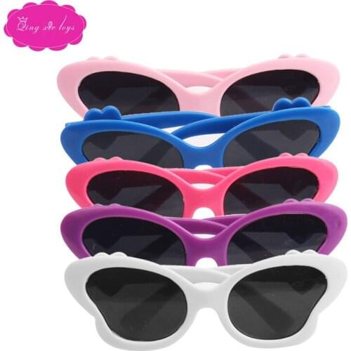 18 inch Girls doll glasses butterfly mirror frame sunglasses American newborn accessories Baby toys fit 43 cm baby dolls c465