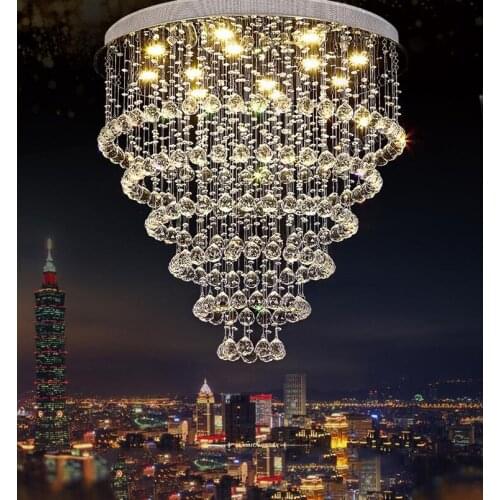 Modern lustre Crystal Chandelier Large K9 Crystal Lighting Fixtures Hotel Projects Staircase Lamps Restaurant Cottage Li