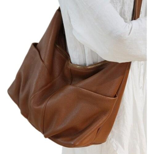 Real Leather Women Shoulder Crossbody Bags New Chain Vintage Handbags Ladies Casual Totes Female Purses