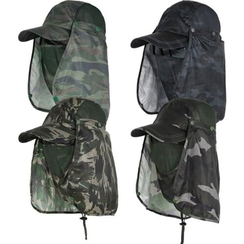 Unisex Sun Hat with Neck Flap Cover Fishing Safari Cap Neck Protection,UPF 50