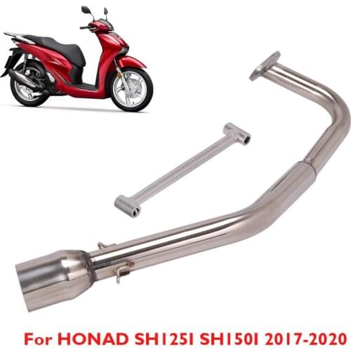 Motorcycle Exhaust System Middle Link Pipe Connector Section Modified Link Tube for HONAD SH125I SH150I 2017 2018 2019 2020