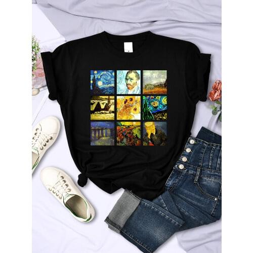 Vincent Van Goghs Paintings Dr Gachet Print Women t Shirts Casual Tops Fashion Style Tee-Shirts Oversized Female t Shirt