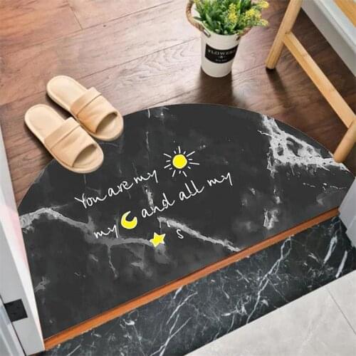 1 Pcs New Cartoon Anti-slip Doormat Semicircle Vacuuming Kitchen Bedroom Bath Floor Mats Living Room Porch Home Entrance Rug