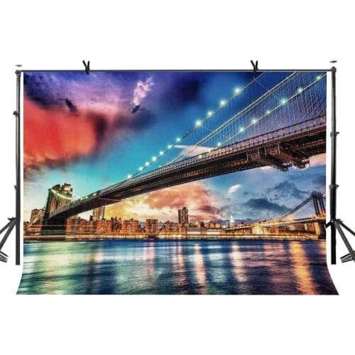 150x210cm Brooklyn Bridge Backdrop World Famous Landscape Brooklyn Bridge Photography BackgroundPhoto Screen