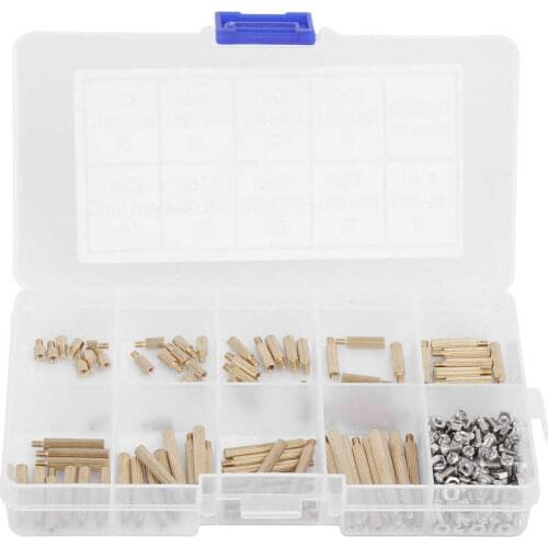 270pcs Screw Nut Standoff M2 Stainless Steel Hex Screw Nut Brass Standoff Assortment Kit Accessory