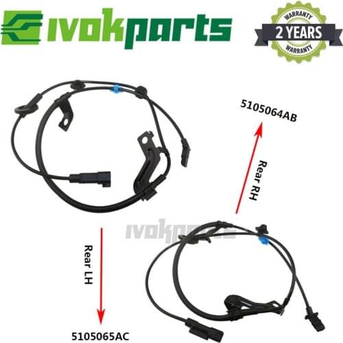 2x Rear Left & Right ABS Wheel Speed Sensor For DODGE CALIBER JEEP COMPASS PATRIOT 1.8L 2.0L 2.4L 16V 5105065AC 5105064AB