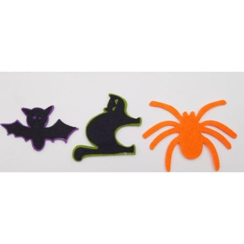30pcs/lot Non Woven Fabric Felt Spider Appliques Kawaii Patches for DIY, Halloween Decor,wall decor