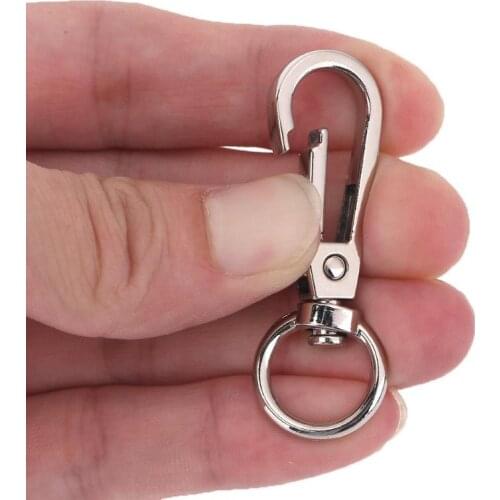 4pcs Vintage Metal Ring Carabiner Luggage Bag Dog Buckle Snap Hook Bag Hanger Clasp Silver DIY Key Chain Buttons Sewing Tool