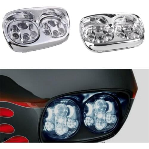5.75Inch Road Glide Projection LED Chrome and Black Motorcycle Headlight Conversion Kit for 2004 - 2013 Road Glide Complete Kit