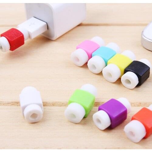 5Pcs Silicone USB Cable Protector Earphone Wire Cord Protection Cover Data Charger Line Protective Sleeve for Iphone