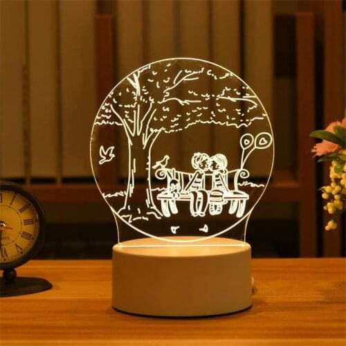 Love 3D Lamp Heart Rabbit Bear Rose Acrylic LED Night Light Easter Wedding Decor Table Lamp Valentines Day Girlfriend/wife Gift