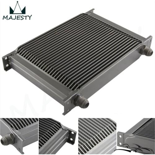 Aluminum Universal 28 Row AN-10AN Engine Transmission Racing Oil Cooler Silver