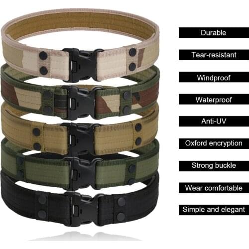 Combat 2 Inch Canvas Duty Tactical Sport Belt with Plastic Buckle Army Military Adjustable Outdoor Fan Hook & Loop Waistband