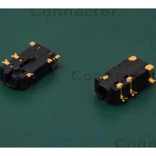 20pcs 2.5mm Audio Jack, 6 Fixed feet SMT, Headphone Jack Connector, Size 11*5.5*3mm, Widely used in tablets and phones