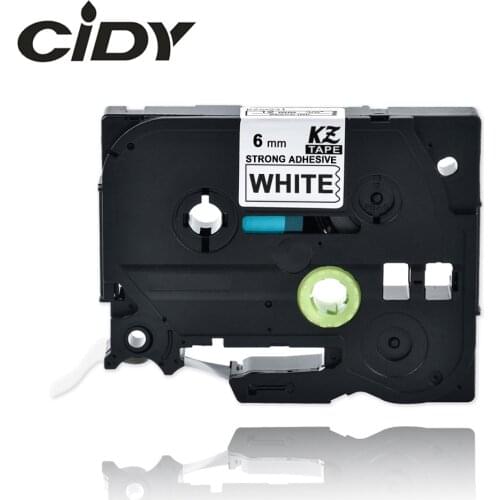 CIDY Tze-S211 Tz-S211 black on white strong adhesive label Compatible P touch 6mm tze S211 tz S211 Label Tape Cassette ribbon