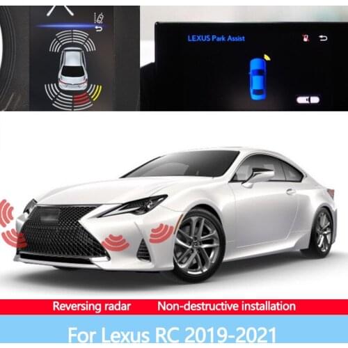 Display Reversing Image Front Rear Radar Parking Detector Kit Sound Warning Indicator For Lexus RC 2019-2021