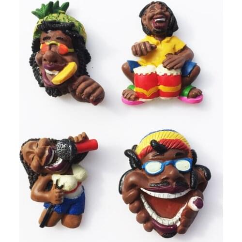 Creative Magnetic Fridge Magnet Jamaica Folklore Tourism Memorial Painted Decorative Crafts Collection Souvenir