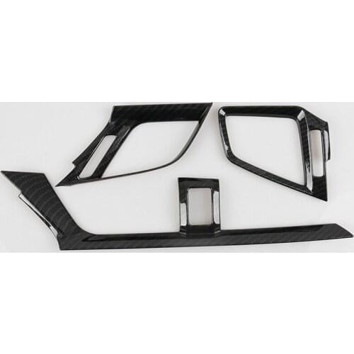 3PCS Carbon Fiber Dashboard Air Vent Cover Trim for Honda Civic 10th Sedan Coupe Hatchback 2016 2017 Caution Light Switch Trims