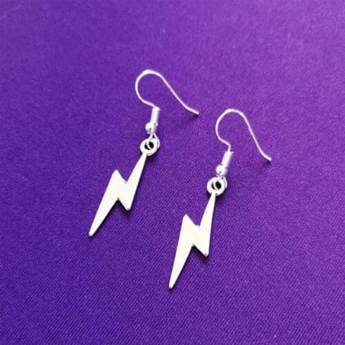 Punk Minimalist Lightning Small Drop Earrings For Women Men Vintage Cute Hiphop Cool Geometric Pendant Christmas Gift Jewelry