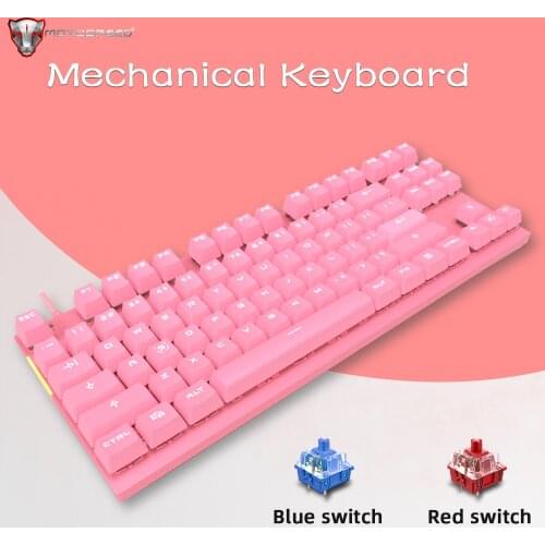 Motospeed 87 Keys Mechanical Keyboard RGB Backlight Blue switch Gaming Keyboards Aluminium Alloy Panel for Desktop Gamer Russian