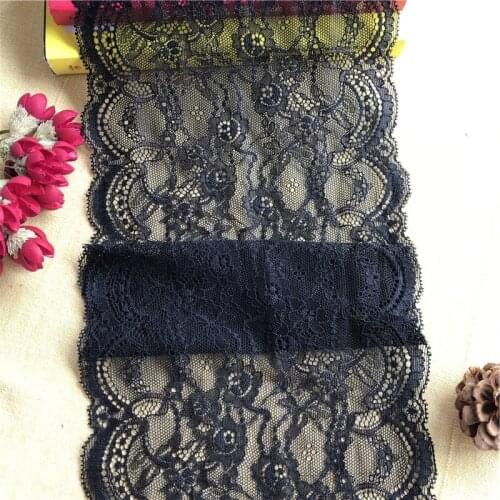 Soft elastic lace milk E1676 white lace black lace diy african lace fabric 2019 high quality lace18cm