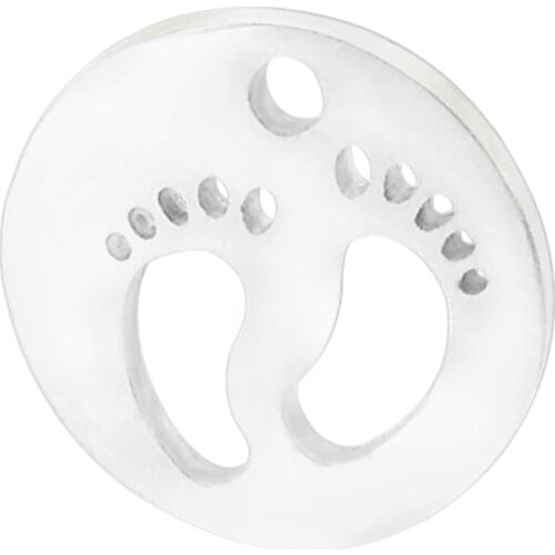 MYLONGINGCHARM Baby Feet Charms Pendant for Crafting Jewelry Making 12x12mm Round Stainless Steel bracelet charms