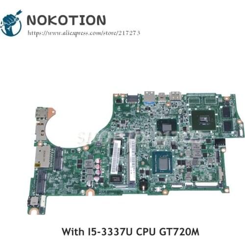 NOKTION For Acer aspire V5-572 V5-472P Laptop Motherboard NBMA311003 DA0ZQKMB8E0 I5-3337U CPU GT720M Video card
