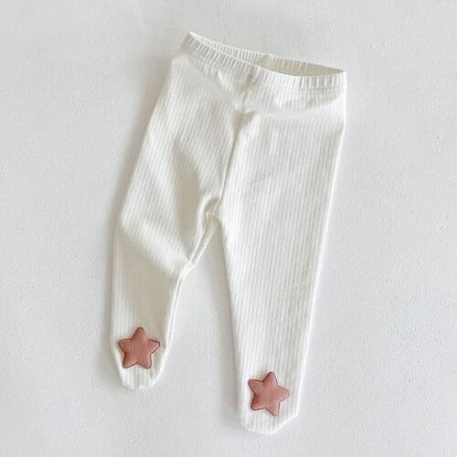 2021 New Autumn Newborn Footed Baby Pants Cotton Girls Clothes Bottom PP Pant Fashion Infant Trousers Age For 6M-24M