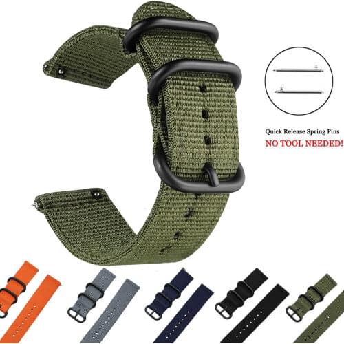 Canvas Strap For Xiaomi Huami Amazfit Stratos 3 2 2S /PACE/GTR 47MM Smart Watch Band Quick Release Wristbands For Amazfit Bip S