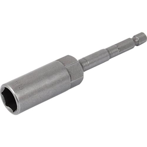 UXCELL 1/4" Hexagon Shank Metric 13mm Hex Socket Nut Driver Adapter Bit 100mm Long