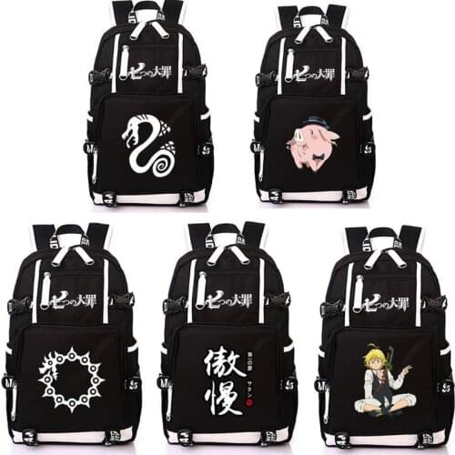 The Seven Deadly Sins School Bag Backpack Cosplay Men Wo Unisex Boys Girls Casual Travel Students Book Bag
