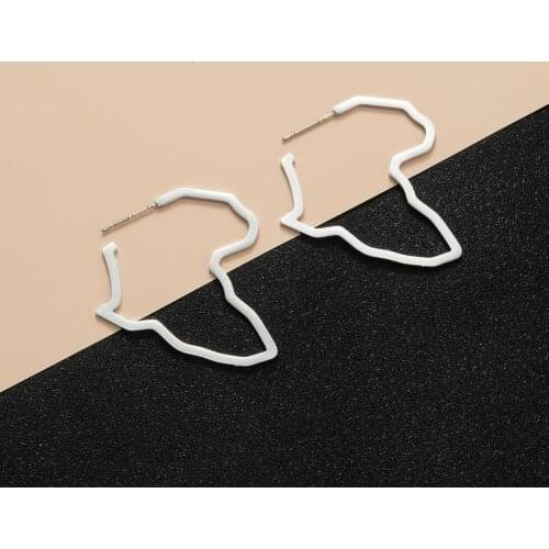 Todorova Outline African Map Stud Earrings Stainless Steel Hollow Africa Map Earring Women Traditional Ethnic Hyperbole Jewelry