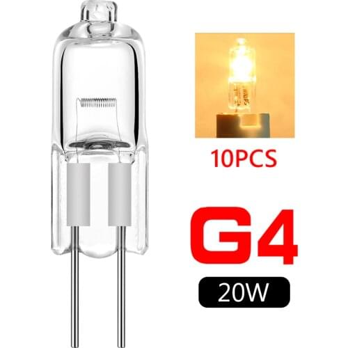 TSLEEN 10 Pcs G4 Base Halogen JC Type Lights Bulbs Lamp 2-pin 20W DC/AC 12V 2800K Warm White Indoor Clear durable Super Bright