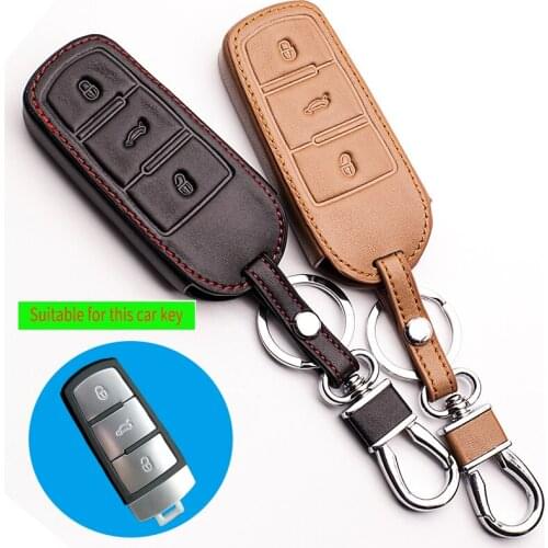 High quality leather key case for Volkswagen Passat cc b6 B7 B7L CC R36 Maogotan B5 Passat intelligent dust collector Key Shell