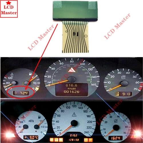 1Pcs temperature & Time Display & Gear Selector With Ribbon Cable for Pixel Repair for Mercedes Benz W202 W208 W210 R170