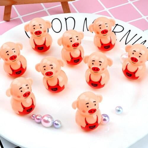 10PCS Baby Rattles Cartoon Piggy Tumbler Toddler Toys For Children Kids Handle Educational Sounds Dolls Bed Bells Stroller Toys