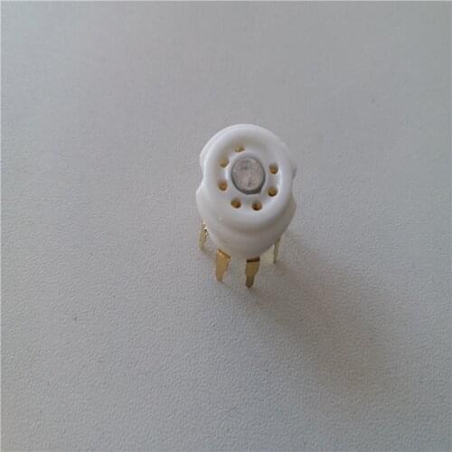 10pcs ceramic tube socket GZC7-Y-G 7 pin tube socket seat seat tube socket golden foot for 6Z4/EAA91/EC92 tube amplifier