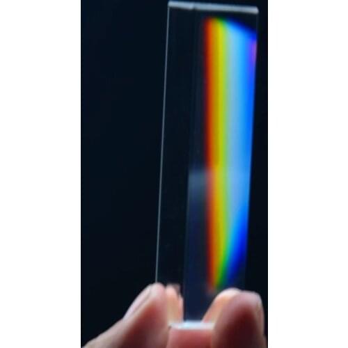30x30x60mm Triangular Prism BK7 Optical Prisms Glass Physics Teaching Refracted Light Spectrum Rainbow Children Students Present