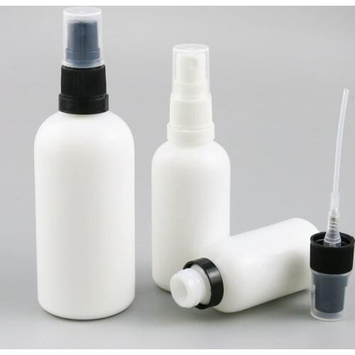 360pcs Refillable Empty 10ml 15ml 30ml 50ml 100ml Natural White Glass Essence Sprayer Bottle With Tamper Evident Mist Sprayer