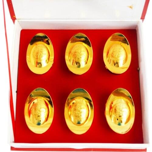 6PCS/SET Metal Gold Ingot Decoration Lucky Fortune Feng Shui Products Mascot Auspicious K1047
