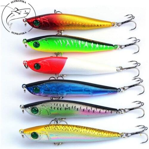 8cm/15g Artificial Sinking Pencil Anti-Corrosion Fishing Lure Hard Bait 3D Eyes Freshwater Plastic High Quality Fishing Bait