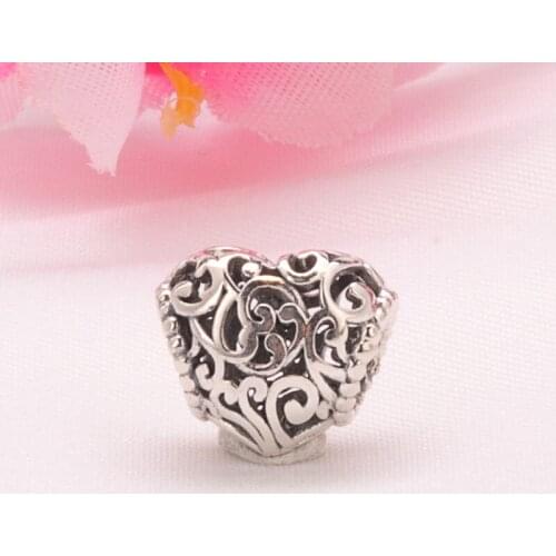 Bewill Genuine 925 sterling silver Hollow Emperors Heart Charm fit original bracelet DIY Jewelry