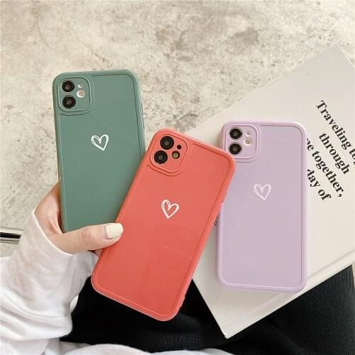 Moskado TPU White Love Phone Case for iphone 11 12 Pro Mini Max X XR XS Max 7 8 Plus Dust-proof Mobile Phone Protective Shell