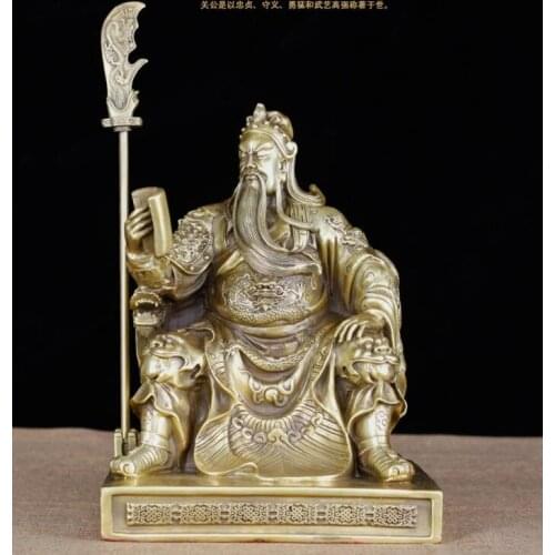 Pure copper antique reading Guan Gong office Guan Gong home decoration